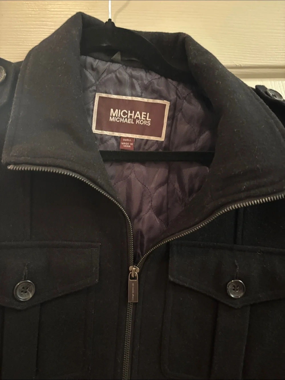 MICHAEL Michael Kors Black Military-Style Zip Jacket